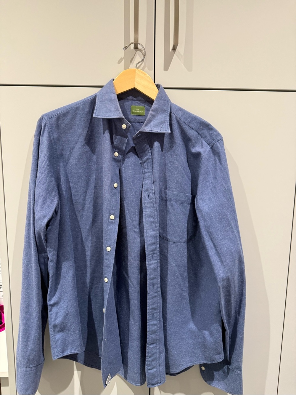 Sid Mashburn Navy Blue Casual Button-Down Shirt